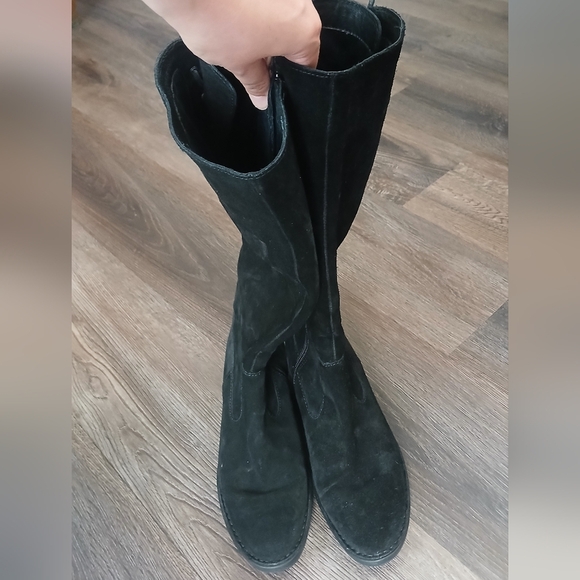 Born Cotto Black Suede Tall Lace Knee High Womens Boots Size 7.5 - Picture 9 of 12
